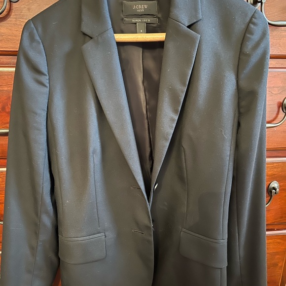 J Crew 120s womens black suit blazer size 6